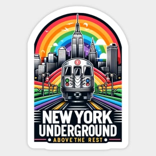 Copy of New York Subway rainbow themed NYC Subway Train Sticker